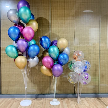 1/2Sst LED Gaismas, Gaisa Bumbiņas Balons Stāv Kolonnā Kāzu Galda Dekorēšana, Baloni Turētāja dzimšanas dienas svinības Rotājumus Bērniem Pieaugušajiem