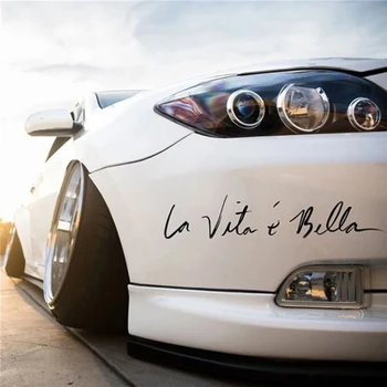1 GAB DIY Auto Uzlīmes, La Vita E Bella Auto Virsbūves Uzlīmes Dzīve ir Skaista, Auto Piederumi Apdares Decal Auto Stils 40x8 CM