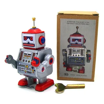 1 Gab./kastē Alvas Metāla Pulksteņa Robots Tintoy Pieaugušo Rotaļlietu Kolekcija Nostalgic Radošas Dāvanas, Rotas, Metāla Robots Skaitļi Rotaļlietas Jauna