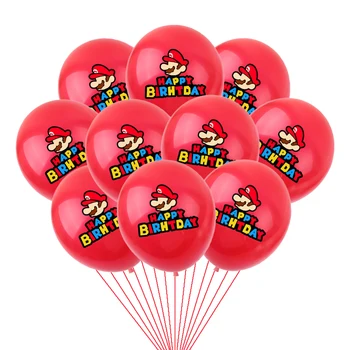 10 gab. Super marija tēma Karikatūras Mario Lateksa balonu zēns, Bērnu dzimšanas dienas svinības dekorēšana, baloni, Partijas apdare baloni