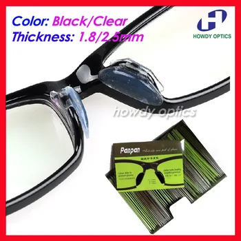 100 pāri Acetāta optisko rāmji, Brilles Brilles Silcone Black Skaidrs 1,8 mm 2.5 mm Anti Slip Deguna Pamatni, uzlīmes, piederumi