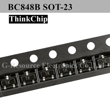 (100gab) BC848B BC848 SOT-23 NPN silīcija Bipolāriem Tranzistors (Marķējums 1K)
