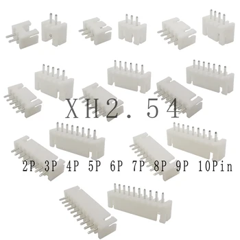 100Pieces XH 2.54 mm 2P/3/4/5/6/7/8/9/10 Pin Piķis 2.54 mm Termināļa Plastmasas Korpusa Pin Header JST Vadu Savienotāja XH2.54 DIY Komplekti