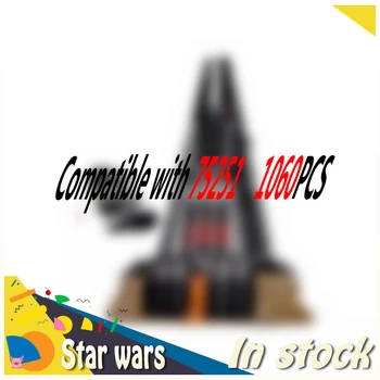 1060pcs Star Kaujas Darth Māja Vader Pils Kosmosa Karu TIE Fighter 11425 Modeļa Veidošanas Bloku Rotaļlietas Saderīgs Ar 75251 Zēns gif