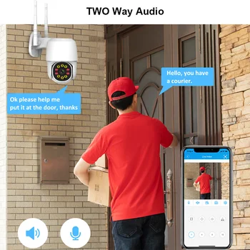 1080P Wifi Bezvadu tīkla Drošības PTZ Kameras Āra Ūdensizturīgs AI Gudru Cilvēku Detection Auto Izsekošana two-Way Audio Surveillance Cam