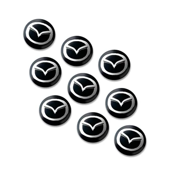 10pcs 14mm Auto Atslēgas Uzlīme Izlases Uzlīmes, Logo, Uzlīmes Mazdas 5 6 323 626 RX8 7 MX3 MX5 Atenza Axela Auto Piederumi