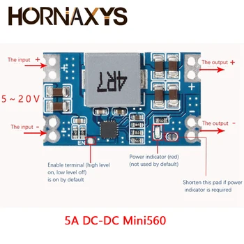 10pcs 5.A DC-DC mini560 solis uz leju stabilizēta sprieguma padeves modulis jauda 3.3 V un 5V, 9V 12V Mini 560 DC 5V, 12V/5A