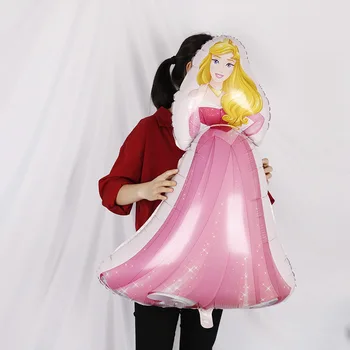 10pcs Disney Princess Ariel Aurora Pelnrušķīte Bērniem, Multiplikācijas filmu Numuri, gaisa Balons, Rotaļlietas, Folija Baloni Dzimšanas dienas svinības Apdare Piederumi