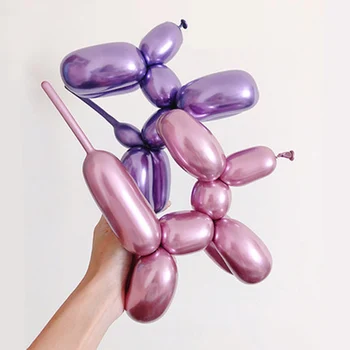10pcs Metāla Lateksa Baloni Ilgi Formas Chrome bumbiņas Burvju Piesaisti, kas Spiež gaisa Balonu, Kāzas, Dzimšanas dienas svinības Apdare Piederumi