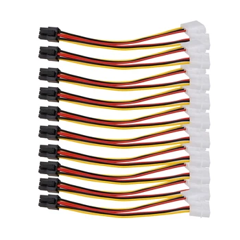 10PCS Molex 4 Pin PCI-E, PCI Expess 6 Pin Strāvas Pārveidotājs Adaptera Kabeļa Savienotājs Barošanas Bitcoin Miner Ieguves