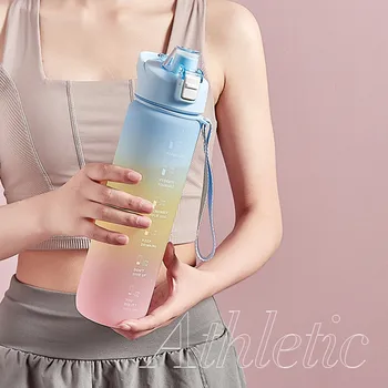 1100ml Modes Veselīgu Materiāls Ūdens Pudele Krāsa mainās Dizains, Liela Jauda, Sporta Plastmasas Dzeramā Pudeles, Eco-Friendly Cup