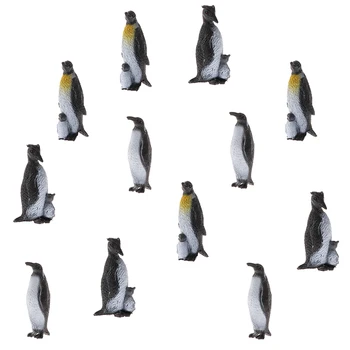 12 Gabali Maza Izmēra Plastmasas Pingvīns Modelis Bērniem Toddler Kolekcionējamus