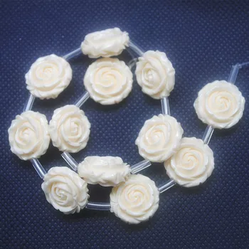 12pcs Piekariņi balto ziedu griešanai materiāls, sintētiskā akmens izmērs 20mm modes rotājumu krelles