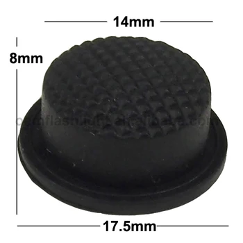 14mm(D) x 8mm(H) Silikona Tailcaps - Melns (10 gab.)