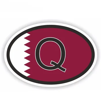 15.8 CM*10.8 CM Personības Kataras Valsts Kods Deka Karoga Atstarojošs PVC Auto Uzlīme 6-0941