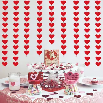 16pcs Sarkanā Sirdis Sajuta Vainags Valentīna Diena Karājas String Vainags Rotājumi Kāzu Jubilejā, Dzimšanas dienas svinības Piegādēm