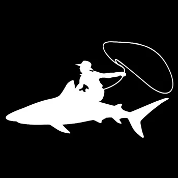 17*9.8 cm Rodeo Haizivs Decal Logu Bufera Uzlīmes, Auto Kovboju Rietumu Braukt Zirgu Speshuls Auto Dizains, Auto Uzlīmes