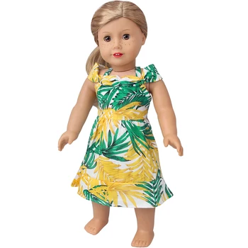 18 Collu Amerikāņu Lelle Meiteņu Drēbes, Vasaras Dzeltenās Svētku drānās, kas Dzimuši Bērnu Rotaļlietas Piederumi 43 Cm Zēns Lelles c962