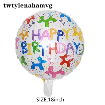 18-Collu Apaļā Krāsu Laimīgu Jauno gadu Dzimšanas dienu Alumīnija Folijas gaisa Balons, 20 gadus Veca Persona Mātes Dienā, Kāzu Jubilejā, Dekoratīvie Dāvanu