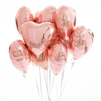 18inch Rožu Zelta Sirds Folijas gaisa Balons 10inch Balta, Rozā Lateksa Balonu Konfeti Balonu Kāzu Dekorēšana Dzimšanas dienas svinības Bērnu Rotaļlietas