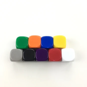 1gb 22mm Dice 9 Krāsu, kas Noapaļots Stūra Akrila Hexahedron Tukšu Dice Var Rakstīt Krāsa Bezmaksas Radošumu Interesanti DIY Kauliņu Komplekts
