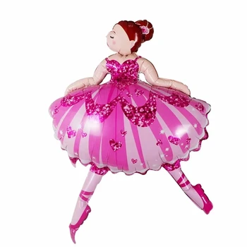 1pc 110*80cm Baleta Princese Dejotājs Meitenes Folijas, Hēlija Baloni, Meitenes Happy Birthday Tēmu Puse Rotājumi Gaisa Globos Piederumi