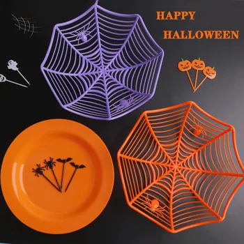1pc Jaunu Spider Web Augļu Plate Halloween Apdare, Konfekšu, Cepumu Plastmasas Grozu Bļodā Triks vai Ārstēšanai Halloween Puse Supplies