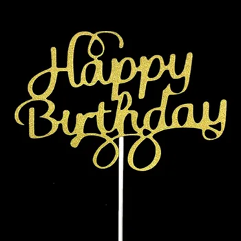 1pc Radošo Kūka Topper Vēstuli Happy Birthday Cake Karogi, Kartons, Single Stick, Lai Dzimšanas dienas svinības Kūka Cepšanas Piederumi