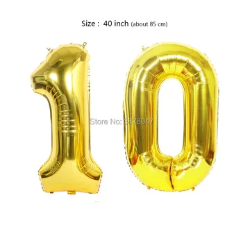 1set krievu Valodā Pasūtījuma Numurs 10 11 12 13 14 15 16 17 18 19 Gadu laimes Dzimšanas dienā, Balonus Zelta Puses Baneri Rotājumi