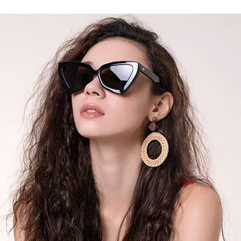 2022 Moderns Kaķis Acīm Saulesbrilles Sieviešu Luksusa Dizaineru Daudzstūris, Saules Brilles Vīriešiem Vintage Trīsstūris Brilles UV400 Toņos Aizsargbrilles