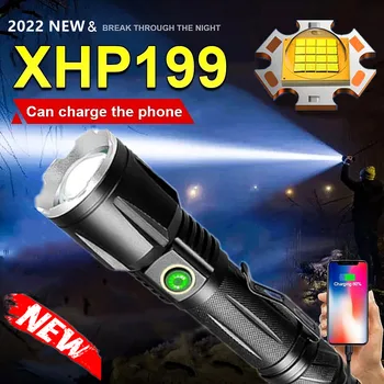 2022Newest 5000mAh XHP199 16-core LED Lukturītis Zoom, USB Uzlādējams Spēcīgākajiem xhp50 Lāpu ar 18650 26650 Rokas Gaismas