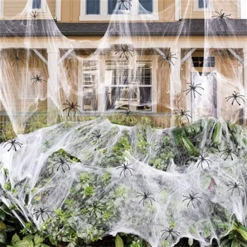 20g/Maiss Halloween Decora Spider Web Biedējošu Grupa Skatuves Dekorācijas Balts Stretchy Izkaltusi Šausmu Māja Mājas Dekorēšanas Piederumi Puse