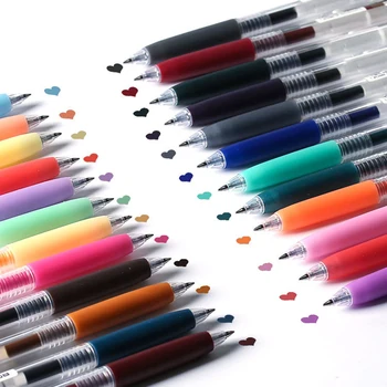 24 Krāsas Gēla Pildspalva Bagāžnieka Bullet 0.5 mm Uzpildes Morandi Krāsainu Pildspalvu Bērniem Apgleznošana Grafiti Puses Konts Piegādes Kancelejas preces