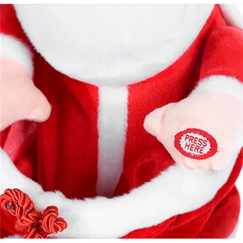 25cm PeekBoo Dzied Santa Claus Elektriskā Plīša Lelle Pildījumu Kriss Kringle Slēpt Meklēt Muzikāla Interaktīva Rotaļlieta Dāvana Ziemassvētkos