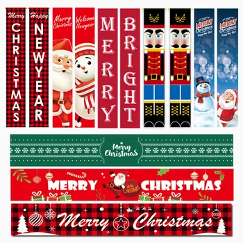 2gab Priecīgus Ziemassvētku Pantiņš Ziemassvētku Rotājumi Mājas Santa Claus Banner House Durvju Lieveņa Karājas Karogi Zīme, Ornaments