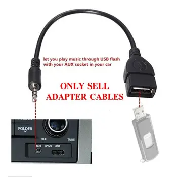3.5 mm Male Audio AUX Jack USB 2.0, A Tipa Sieviešu OTG Converter Adaptera Kabelis Stereo Audio AUX Adaptera Kabeli, lai Auto MP3