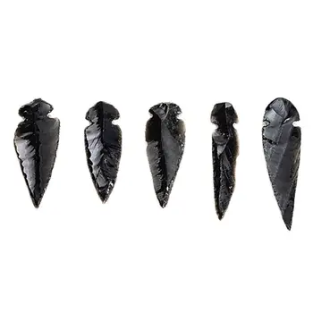 3-5cm 3/5/10PCS Jaunu Dabas Black Obsidian Kulons Bultiņas, Metālkalumi Arrowhead, Kaklarota, Kulons Vairumtirdzniecība