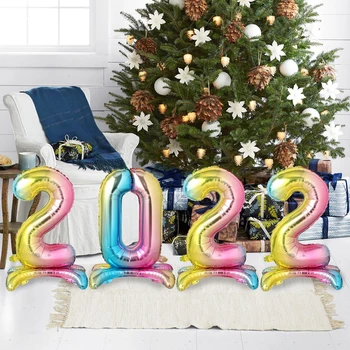 32inch Baloni Numuru Folijas gaisa Balons 2022 Laimīgu Jauno Gadu un Priecīgus Ziemassvētkus Dekori Mājas Birthday Party Stāv Balons Globos