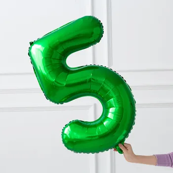 32inch Zaļo Skaits, Folija Baloni, Hēlija Savvaļas Vienu Dzimšanas dienas ballīti Rotājumi Liels Skaits Balonu, Bērnu Dušas Baloon Mājas Dekoru