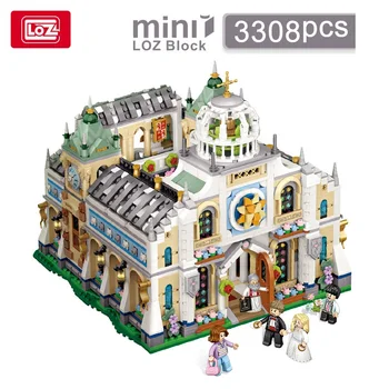 3308PCS LOZ Mini Bloki Kāzu Baznīcas Ēka Ķieģeļu Bērniem Dāvanas, Skaista Rotaļlieta Bērniem Brinquedos Meitenes Klāt 1035