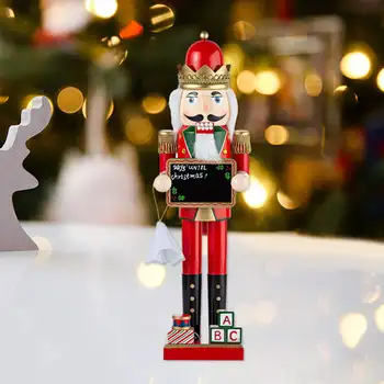 39cm Riekstkodis Karavīra Statuja, Ziemassvētku Dāvanas, Ziemassvētku Rotājumi Handcraft Koka Riekstkodis par Countertop Plaukti Puse Viesnīcā