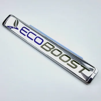 3D ABS plastmasas ECO BOOST ECOBOOST Emblēmas Nozīmīti Auto uzlīmes Auto Tailgate Aizmugures Bagāžnieka Chrome Plāksnītē Decal Auto Stils