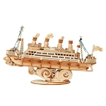 3D DIY Vintage Buru Kuģis, Koka Puzzle Montāža Laivu Rotaļlieta Bērniem, Pieaugušajiem Trīs-dimensiju Puzzle Izglītības Rotaļlietas
