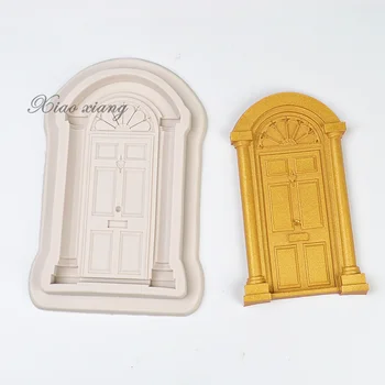 3D Durvju Silikona Veidnes Rāmja Pomādes Kūka Dekorēšanas Cepumu Cepšanas Rīki Ziemassvētku Konfektes Šokolādes Gumpaste Veidnes M1290