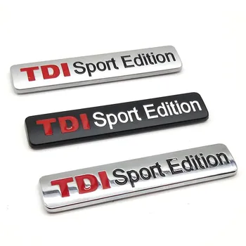 3D Metāla Chrome TDI Sport Edition Emblēmas Nozīmīti Decal Auto Uzlīme Par Volkswagen Golf, Polo CC TT Jetta GTI Touareg Automašīnu Uzlīmes