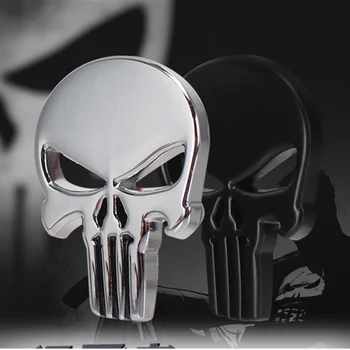 3D Punisher Galvaskausa Asins Uzlīmes, Auto Uzlīmes un Decal Auto Vinila Atstarojošās Uzlīmes Car Styling Piederumi, Uzlīmes, dekoratīvās Apdares