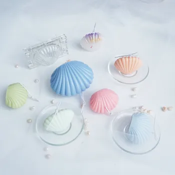 3D Seashell Svece Pelējuma Aromatizētas Sveces Pelējuma Roku Sveču liešana Shell Aromterapijas Ģipša Veidnes Plastmasas Ziepju Veidnes Veidnes
