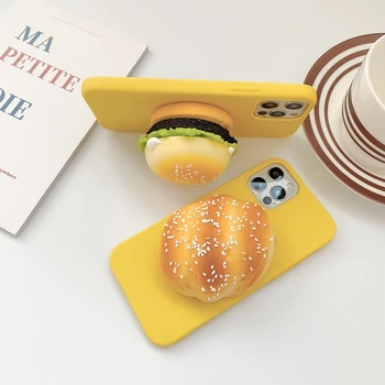 3D Squishy Gadījumā uz Etui Huawei Y5 Y6 Y7 Pro Y9 Ministru 2019 Y5 Lite 2018 Gadījumā Mīksto Šķipsnu Maize Tālruņa Turētāja Vāku Būtiska Sievietes