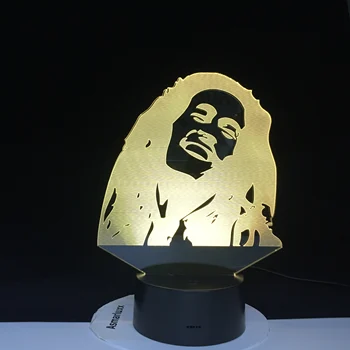 3D USB Lampa Mūzikas Krusttēvs Dziedātāja lamparas Touch Sensors Ziemassvētku Dāvanu Bedroon Apdare, Led Nakts Gaismas Lampa 3670