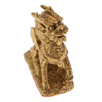 3pack Feng Shui Zelta Misiņa Pi Yao/Pi Xiu Bagātību Porsperity Statuetes, Piesaista Bagātību un Veiksmi, Mājas Dekoru Rotājumi